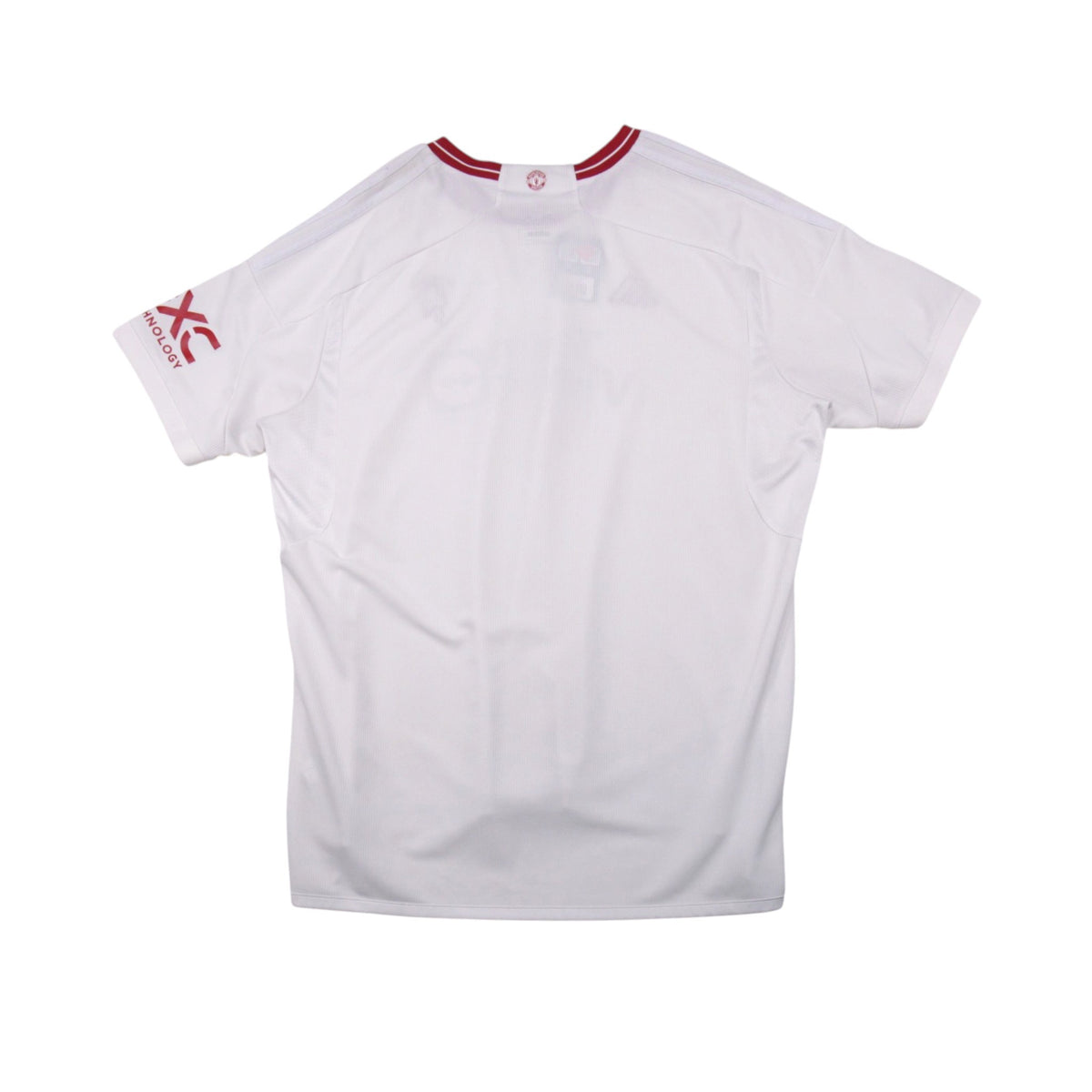 2023/24 Manchester United third shirt back view showing plain back and red collar trim