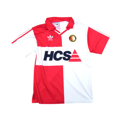 1990/91 Feyenoord home shirt by adidas, front view showing HCS sponsor and crest