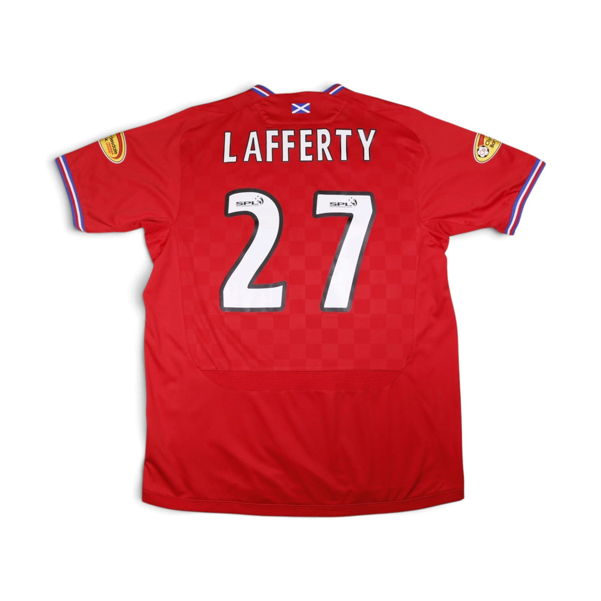2009/10 Rangers away shirt back view showing Lafferty 27 printing