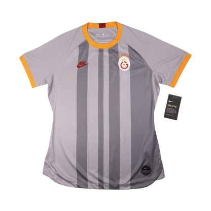Galatasaray 2019/20 third shirt front view, grey with orange trim and crest