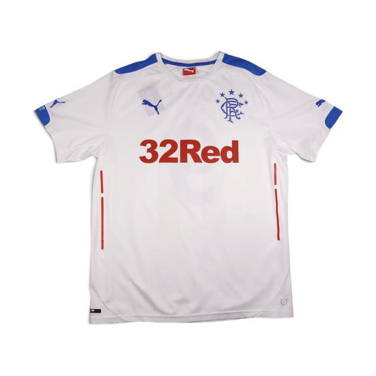 Front view of 2014/15 Rangers away shirt with 32Red sponsor and Puma logo