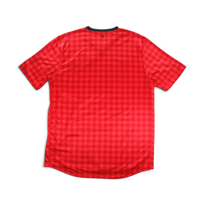Manchester United 2012/13 home shirt back view showing the red check pattern