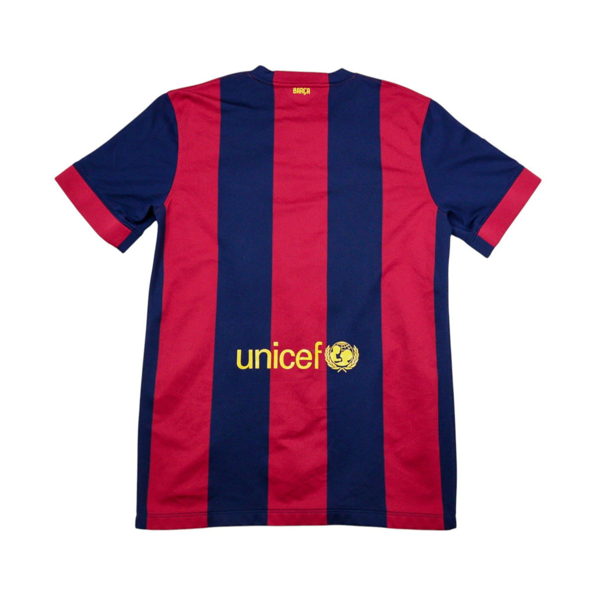 2014/15 Barcelona home shirt back view showing Unicef logo