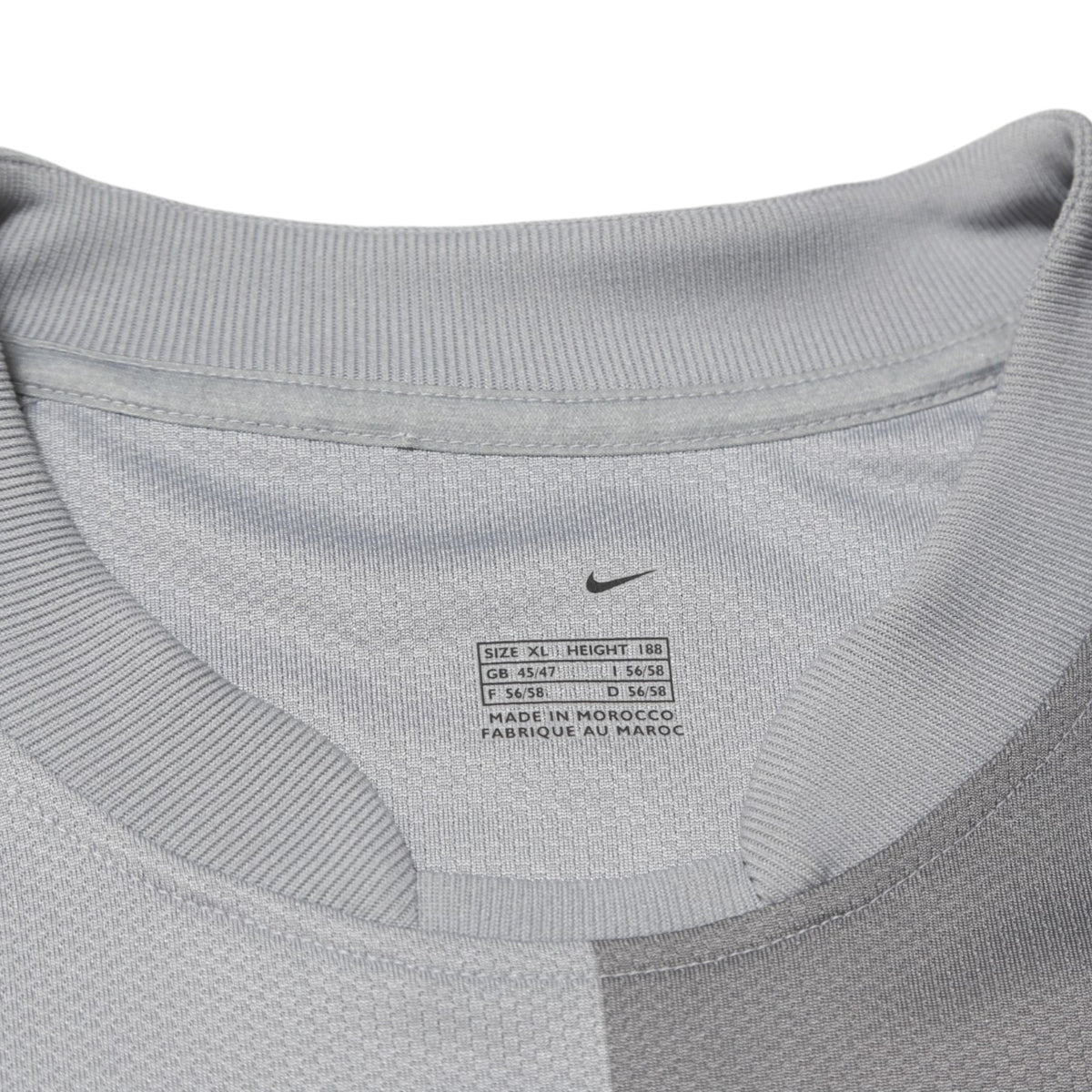 Nike neck label of 2006/07 Portugal goalkeeper shirt showing size XL