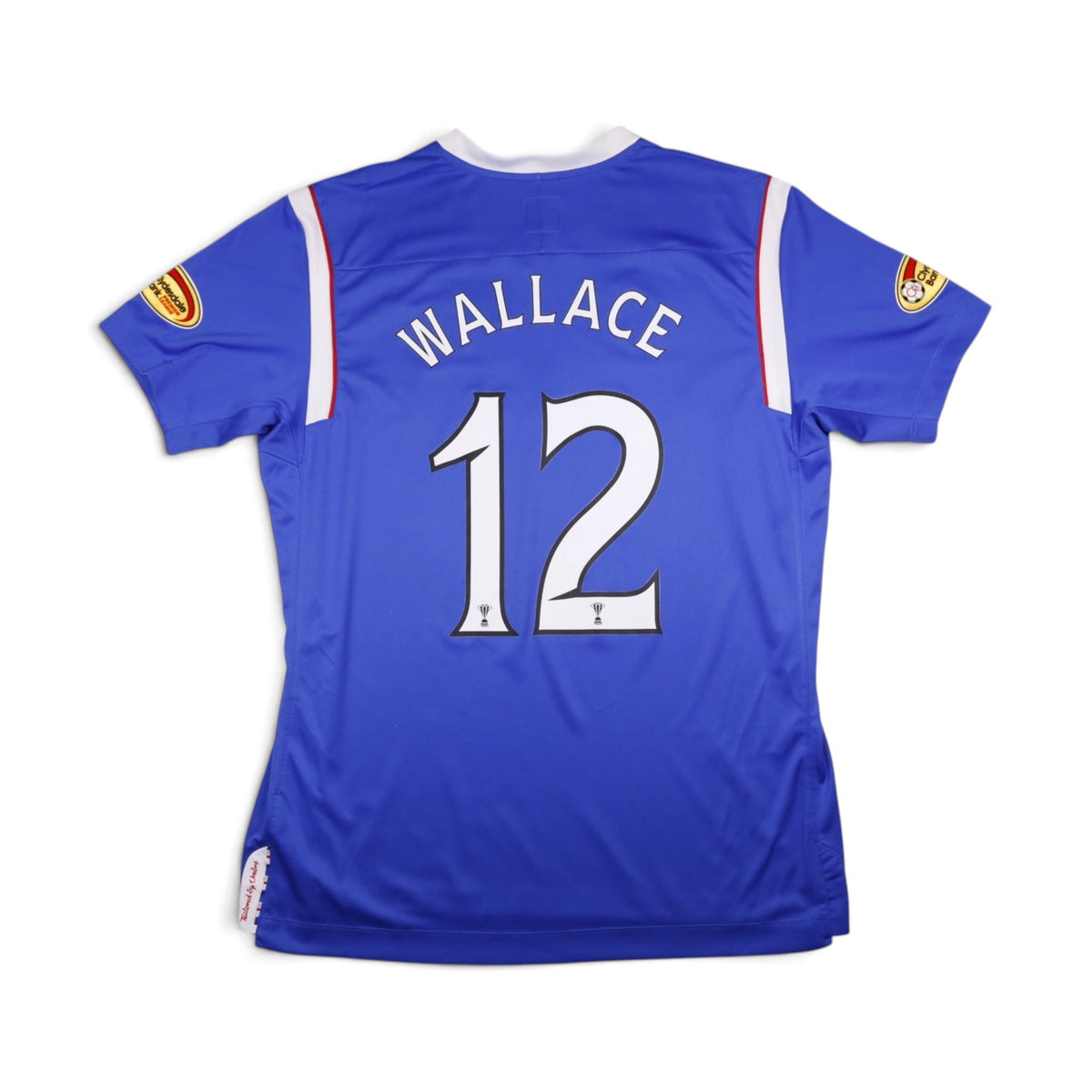 Back view of 2011/12 Rangers home shirt showing Wallace #12 printing
