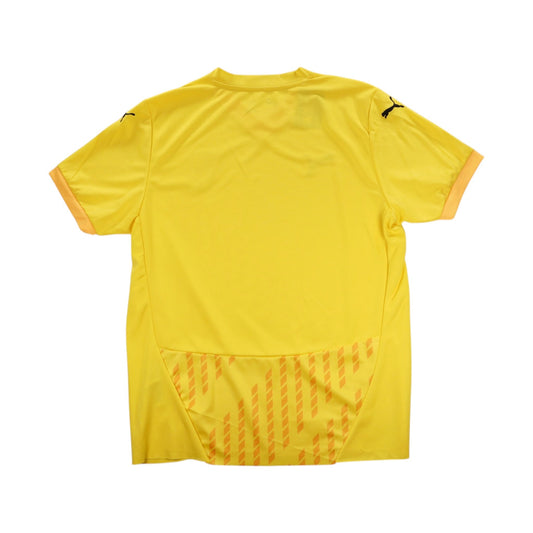 Sporting Braga 2024/25 third shirt back view, yellow with orange diagonal stripes