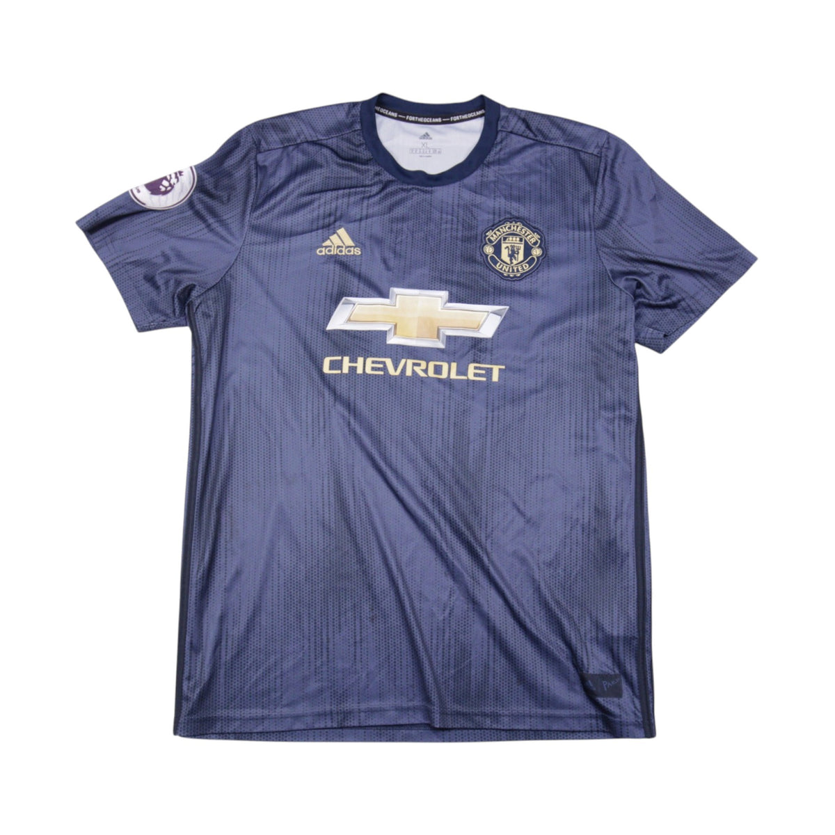 Front of 2018/19 Manchester United third shirt with Chevrolet sponsor and adidas logo