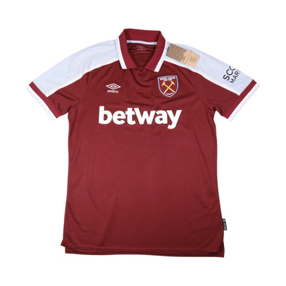 West Ham United 2021/22 home shirt front with Betway sponsor and Umbro logo