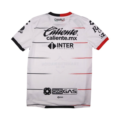 2021/22 Atlas away shirt back view showing Caliente, Inter Protección and Oxxo Gas sponsors