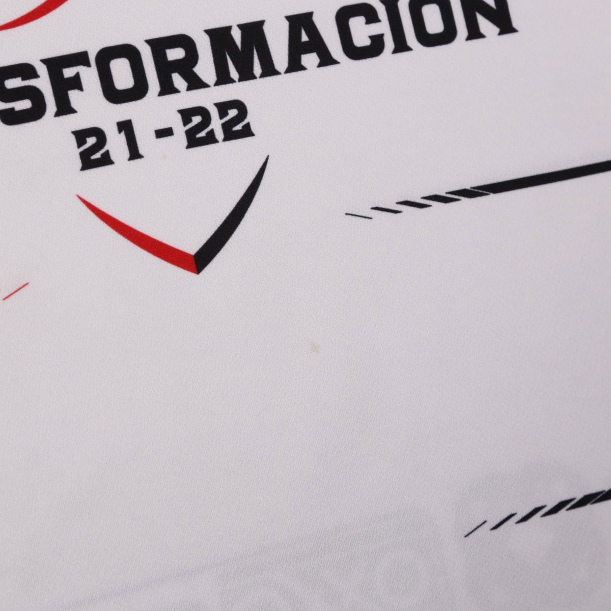 Close-up of the chest print showing a faint mark on the shirt