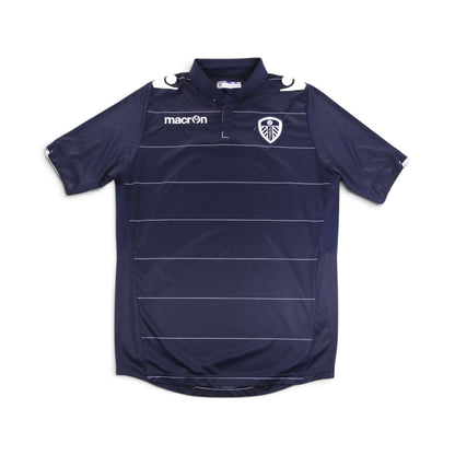 Navy Leeds United 2014/15 away shirt front view with Macron logo and club crest