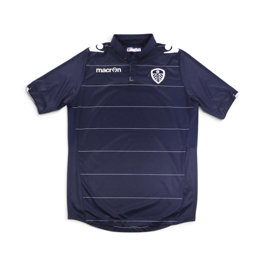 Navy Leeds United 2014/15 away shirt front view with Macron logo and club crest