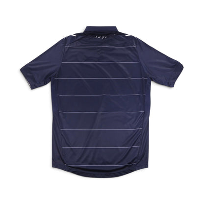 Navy Leeds United 2014/15 away shirt back view showing white pinstripes