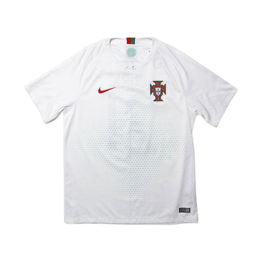 Close-up of Forever Vintage swing tag on 2018/19 Portugal away shirt showing price and barcode