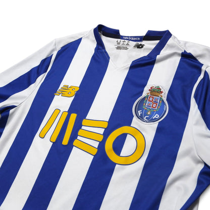 FC Porto shirt front detail showing New Balance logo, MEO sponsor and club crest