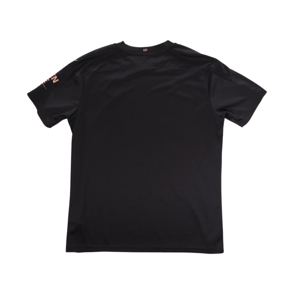 Manchester City 2020/21 away shirt back, plain black with Puma branding on sleeve