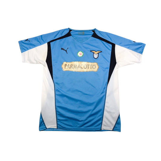 Front of the 2004/05 Lazio home shirt with Parmacotto sponsor and S.S. Lazio crest