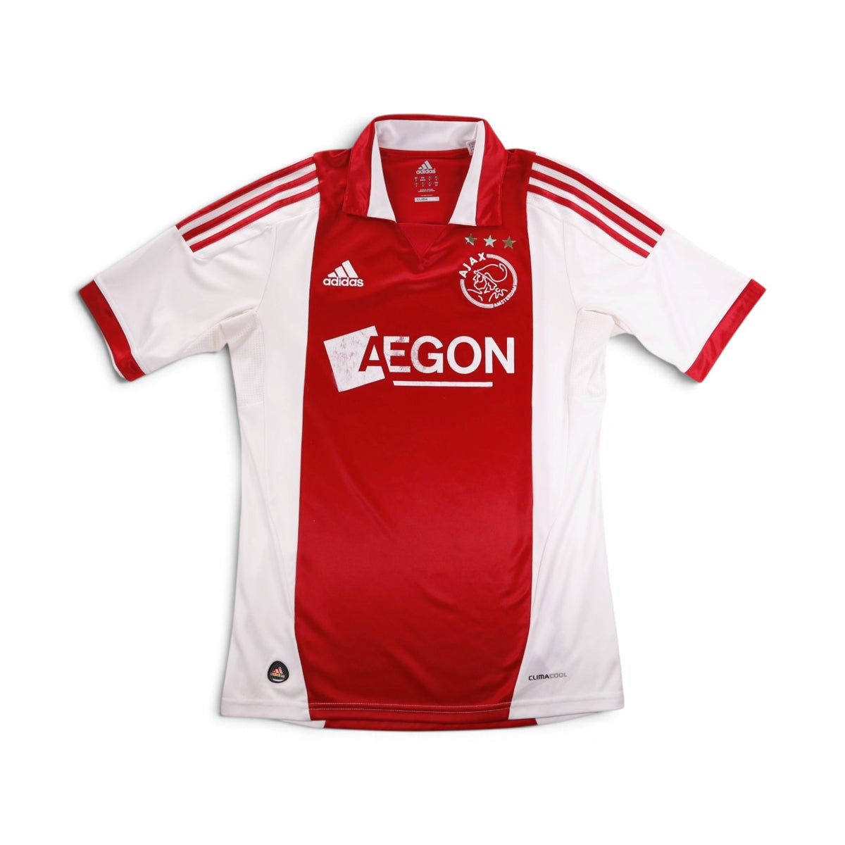Ajax 2011/12 adidas home shirt, front view with AEGON sponsor and crest