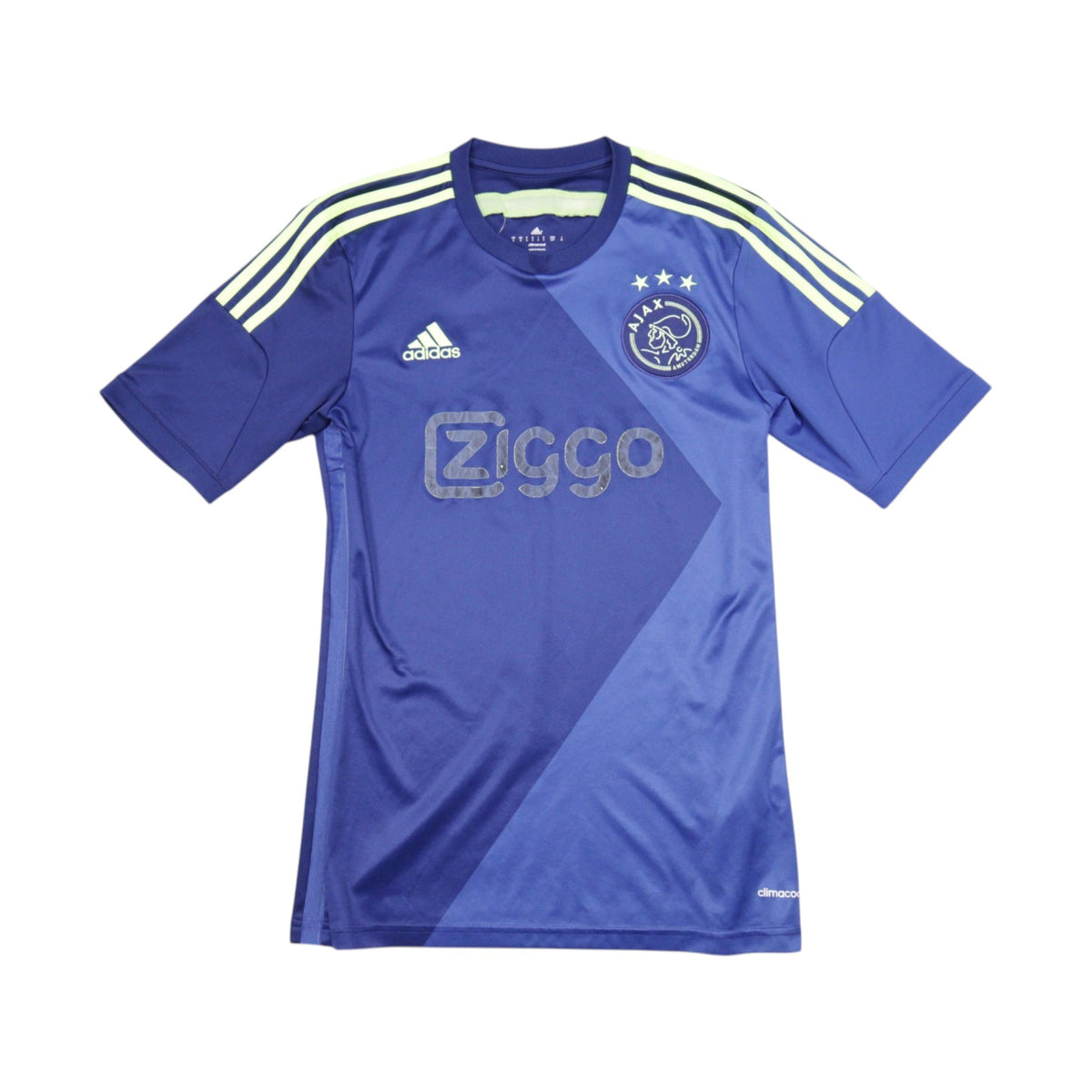 Front view of 2014/15 Ajax away football shirt by adidas with Ziggo sponsor