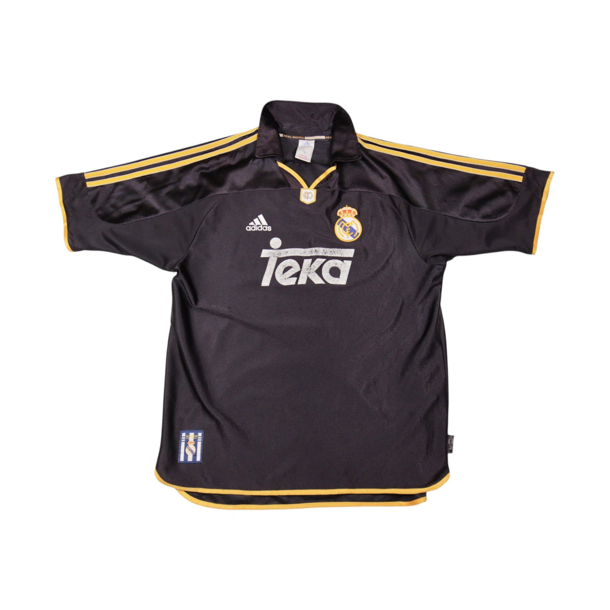 1999/00 Real Madrid away shirt front view with Teka sponsor and adidas logo