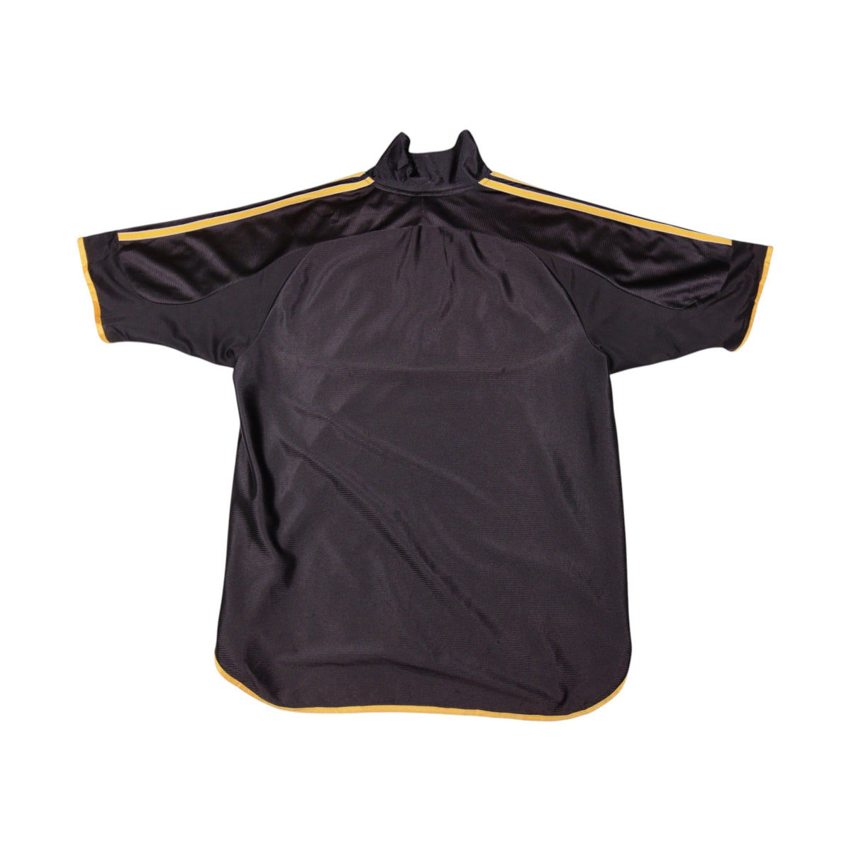 1999/00 Real Madrid away shirt back view showing black and gold design
