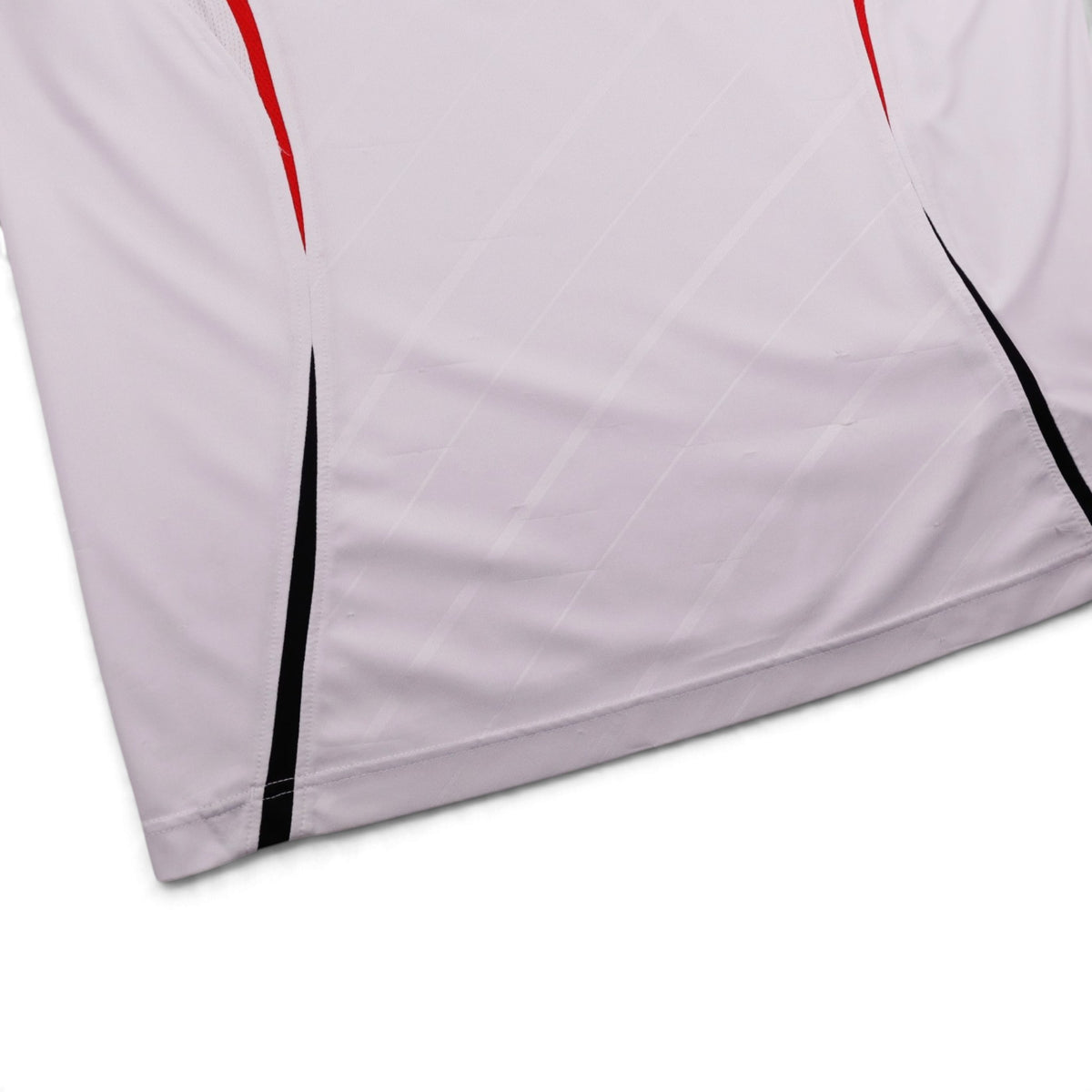 Close-up of the side panel showing red and black trim detail