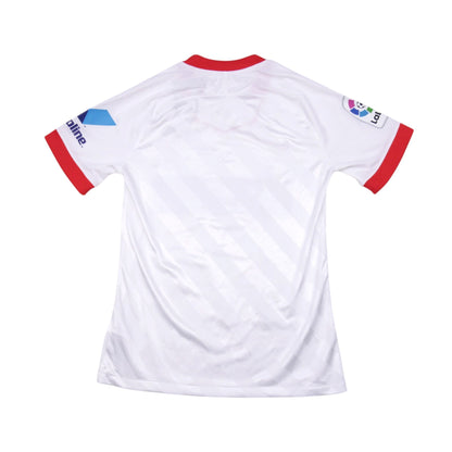 Back of Sevilla home shirt showing plain number-free back and La Liga sleeve patch