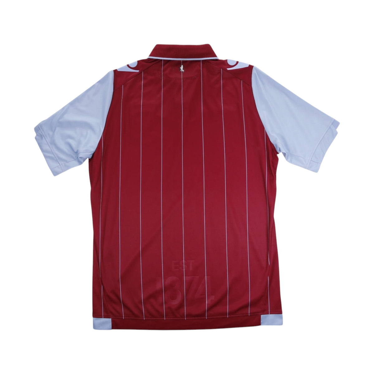 Back of 2014/15 Aston Villa home shirt showing sky blue sleeves