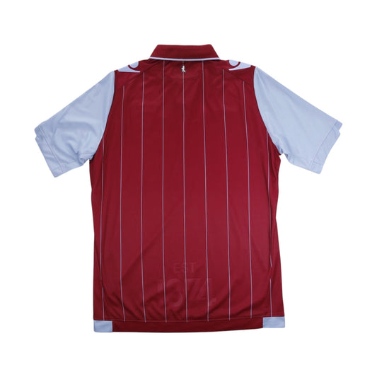 Back of 2014/15 Aston Villa home shirt showing sky blue sleeves