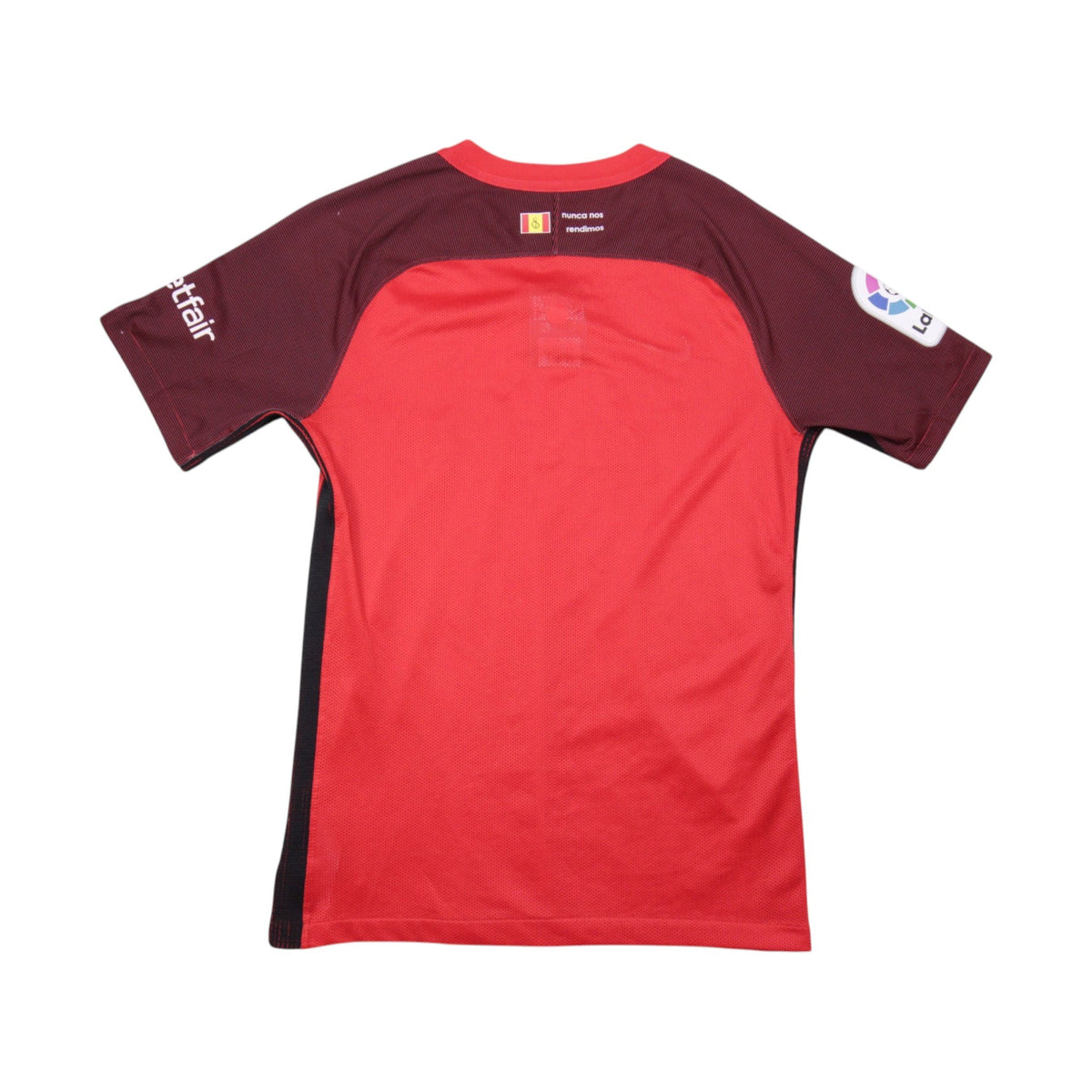 Back view of 2018/19 Sevilla away football shirt showing sleeve sponsor and LaLiga patch