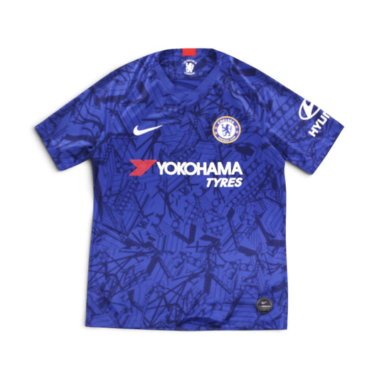 Front of 2019-20 Chelsea home shirt with Yokohama Tyres sponsor and Nike swoosh