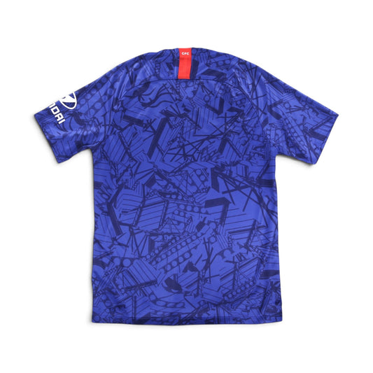 Back of 2019-20 Chelsea home shirt showing Hyundai logo on the sleeve