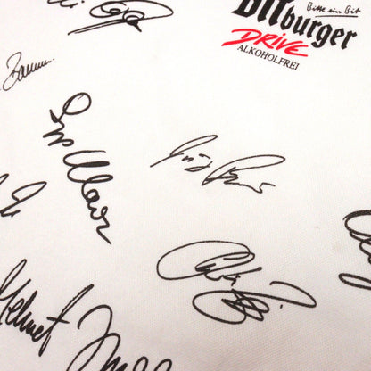 Close-up of signatures on the Germany shirt