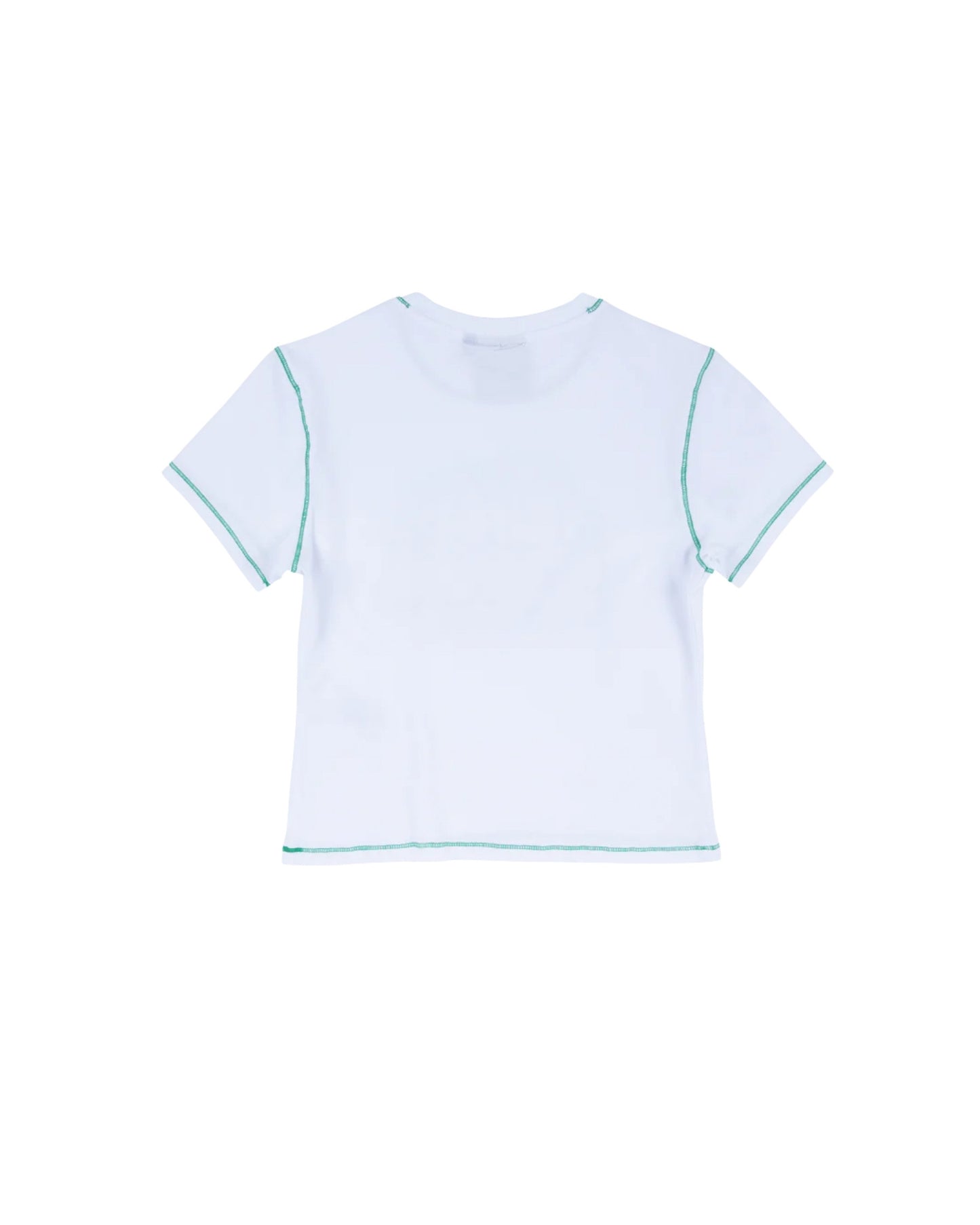 Lil Syna Spray Cropped T-Shirt White/Green