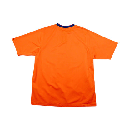2006/07 Barcelona away shirt back view, plain orange with blue collar