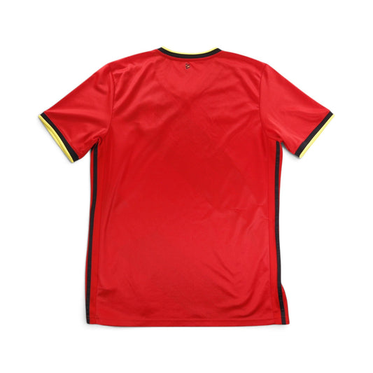 Back of red Belgium 2020/21 home shirt, plain with no name or number