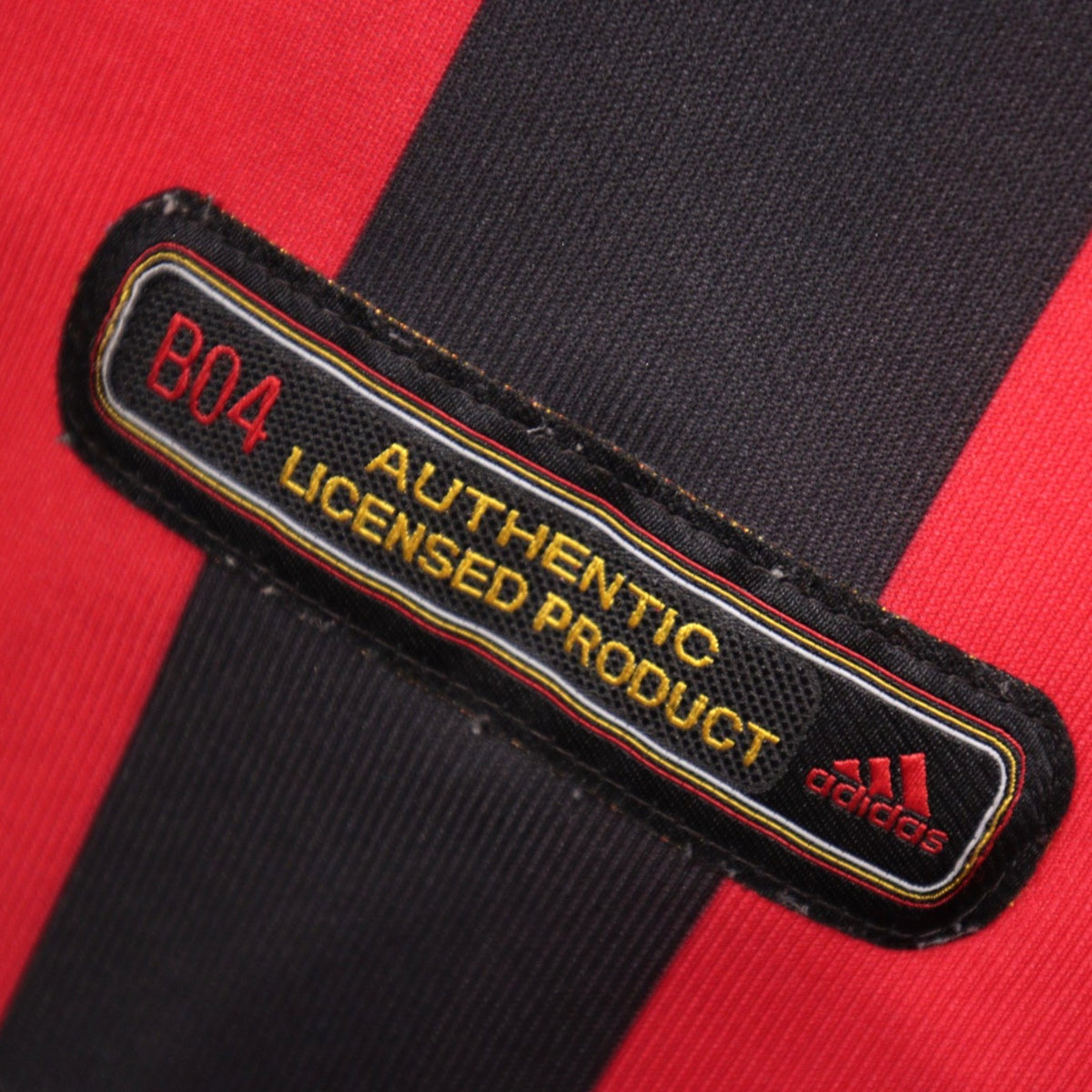 Close-up of the adidas authentic licensed product tag