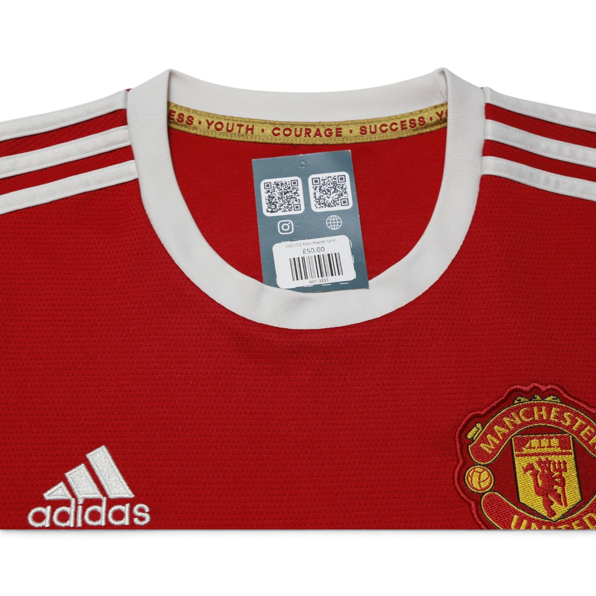 Manchester United 2021-22 home shirt back with B. Fernandes #18 print