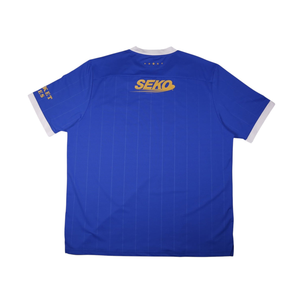 2021/22 Rangers home shirt back with SEKO branding and four stars