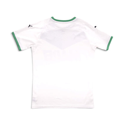 Sassuolo 2021/22 away shirt back view, plain white with green trim