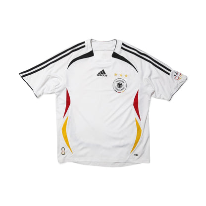 2005-07 Germany home shirt front collar detail with adidas logo and stars