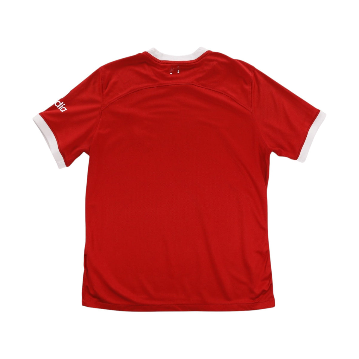 Liverpool 2023/24 home shirt back, plain red with white collar