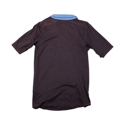 Back view of the 2011/12 England away shirt showing plain black back and sky blue collar