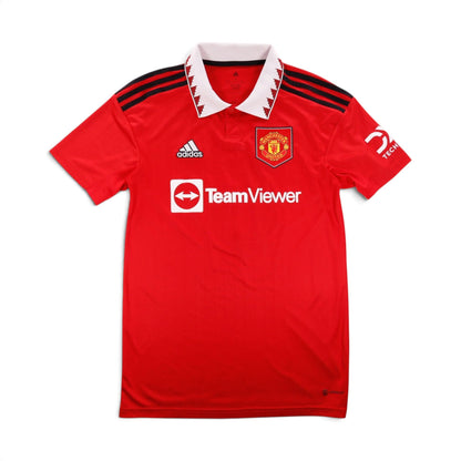 2022/23 Manchester United home shirt by adidas, front view with TeamViewer sponsor