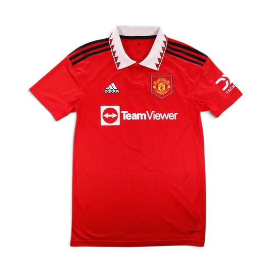 2022/23 Manchester United home shirt by adidas, front view with TeamViewer sponsor