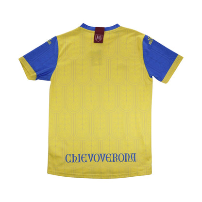 Chievo Verona home shirt back with blue Gothic lettering across the hem