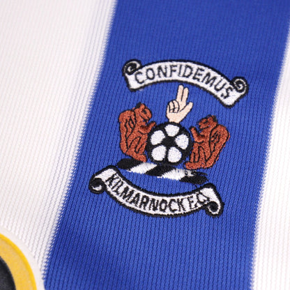 Close-up of Kilmarnock FC crest with Confidemus motto