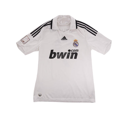 Front view of 2008/09 Real Madrid home shirt with bwin.com sponsor and adidas logo