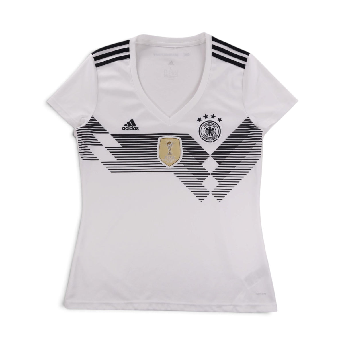 Back view of 2018/19 Germany adidas home shirt in white with black trim
