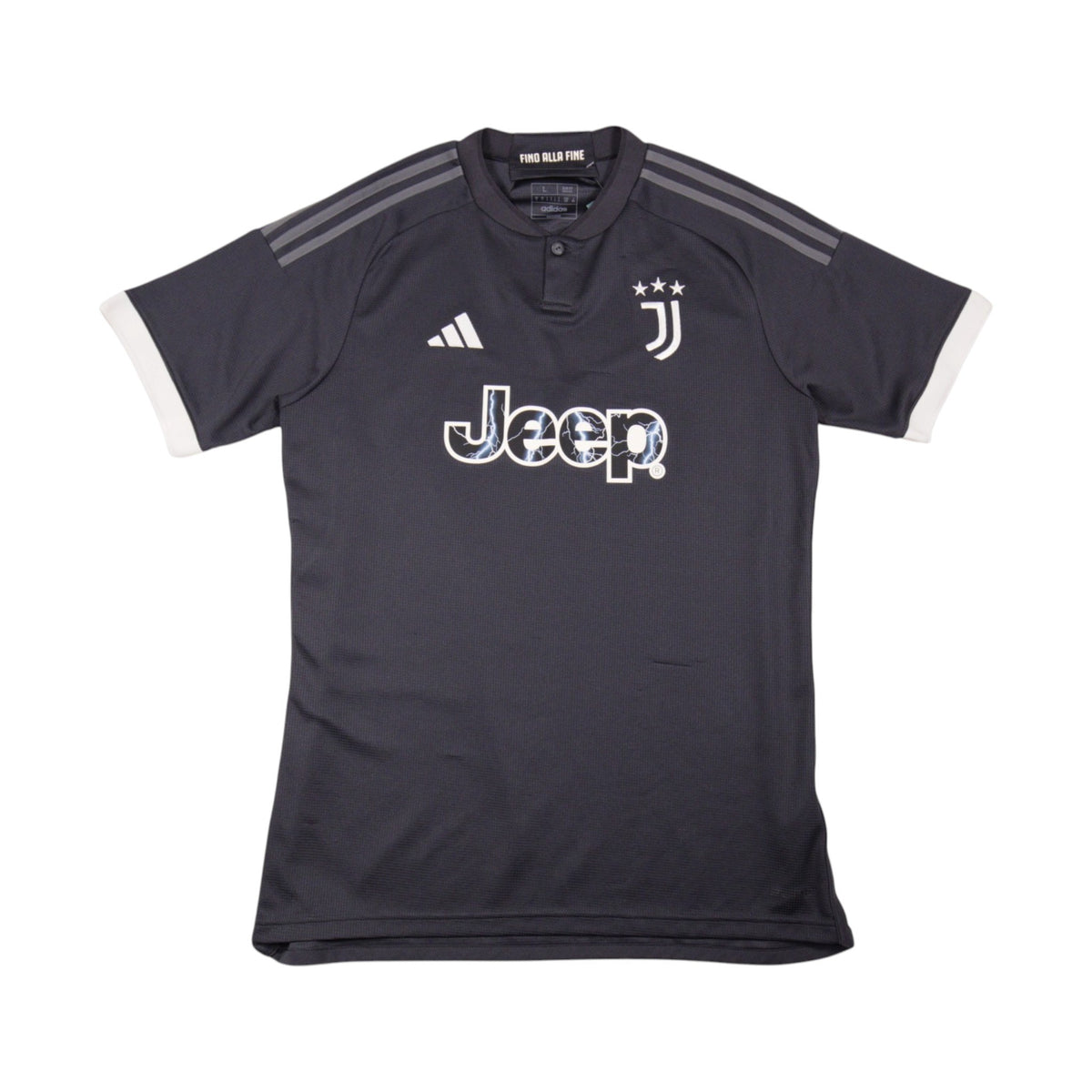 Front view of 2023/24 Juventus third shirt by adidas with Jeep sponsor logo